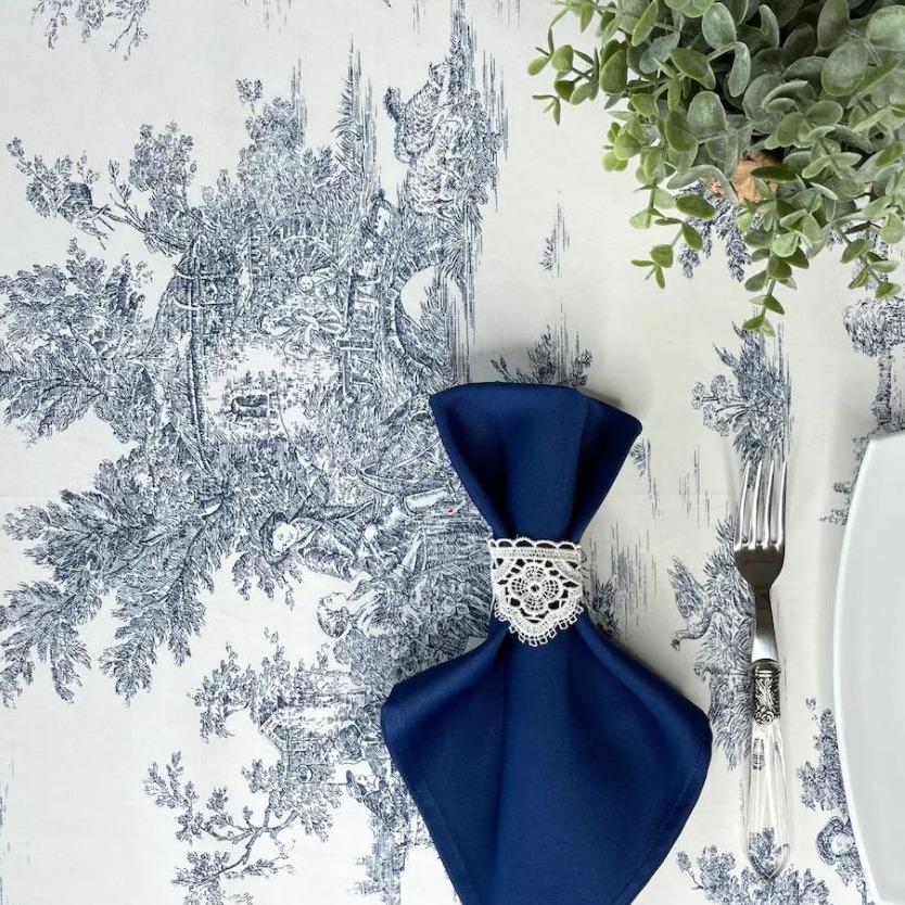 Blue Toile de jouy tablecloth Hostaro Tableware